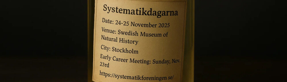Reklam för Systematikdagarna 2025 i form av en burk med en orm i.